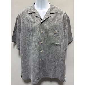 Island Shores Mens Button Up Floral XL Short Sleeve 100% Silk Hawaiian
